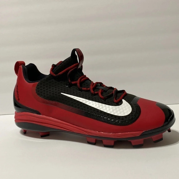 Nike Air NWOB Black & Red Gorpcore Hurache Edition Baseball Cleats Size 14 - Picture 1 of 8